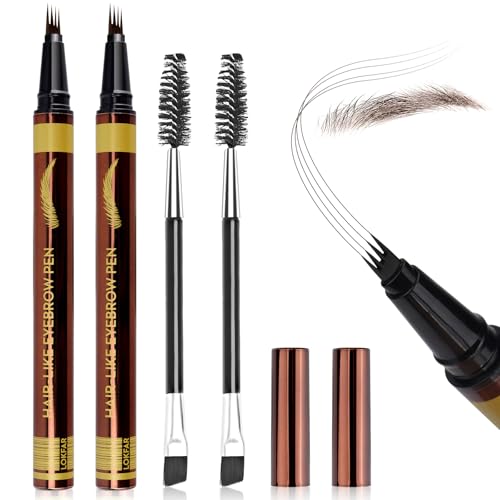 Eyebrow Pencil Set - 2PCS Waterproof Microblading Pens with Brushes