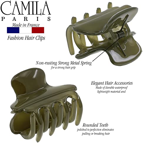Green 1.5 Inch French Small Hair Claw Clip for Women - Strong Hold, No Slip Grip
