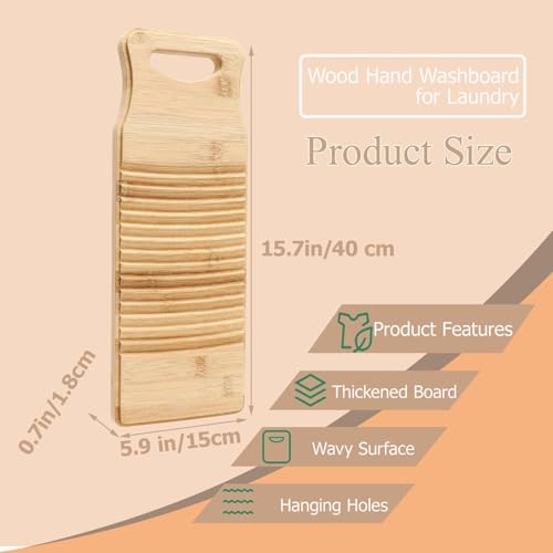 Manual Bamboo Washboard for Hand Washing Clothes - Compact & Durable