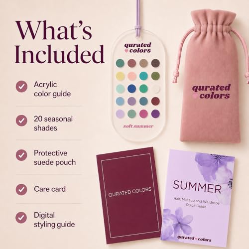 Soft Summer Color Palette Card - 20 Acrylic Shades with Velvet Pouch