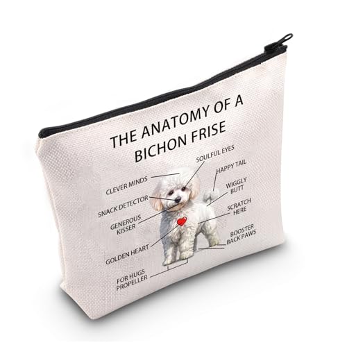Bichon Frise Cosmetic Bag - Clever Minds Travel Toiletry Pouch