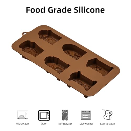 Halloween Gravestone Candy Molds - 2 Pcs Silicone Tombstone Molds