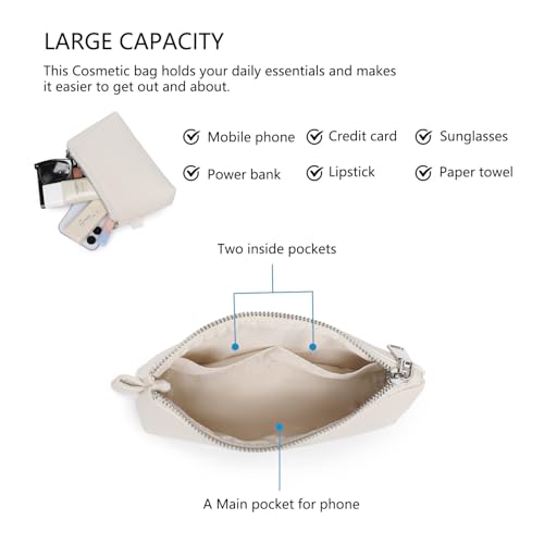 YONBEN Small PU Leather Makeup Bag for Purse, Compact Cosmetic Pouch