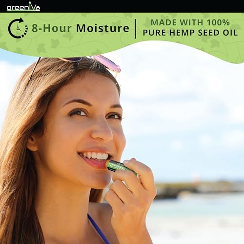 GreenIVe Neem Lip Balm, Vegan L-Lysine Moisturizer for Dry Lips (3 Tubes)