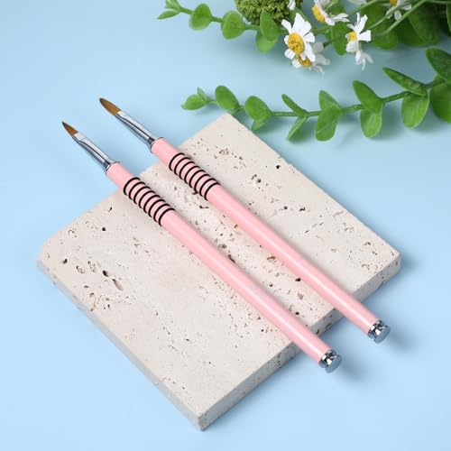 Prasacco Acrylic Nail Brush Set - 2 Professional Kolinsky Brushes