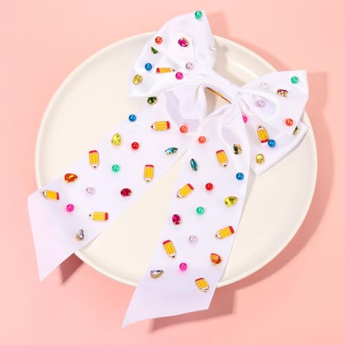 Teacher Hair Bows Pencil Bow Clips for Women Back To School
