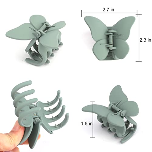 Canitor Pack of 4 Butterfly Claw Hair Clips 2.7" Medium Hair Accessories for Women & Girls Style-05