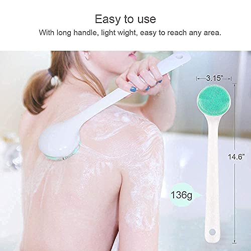 V-TOP 2 Pack Shower Tub Stopper & Silicone Back Scrubber with Long Handle