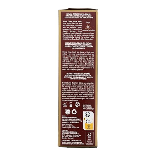 Surya Brasil Henna Cream Hair Color - Black, Vegan & Natural, 2.37 oz