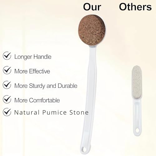 Curved Handle Pumice Stone - Ergonomic Foot Scrubber for Smooth Feet
