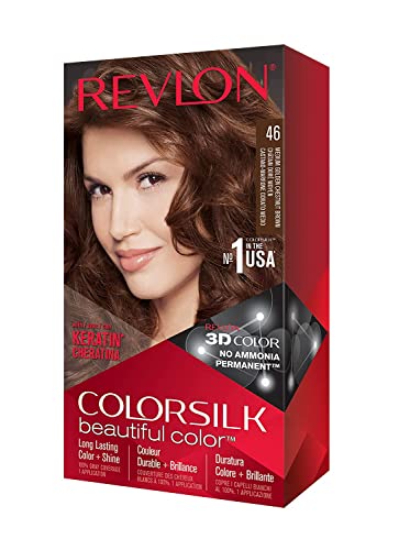 Revlon ColorSilk Beautiful Color Hair Dye - Medium Golden Chestnut Brown 4PK