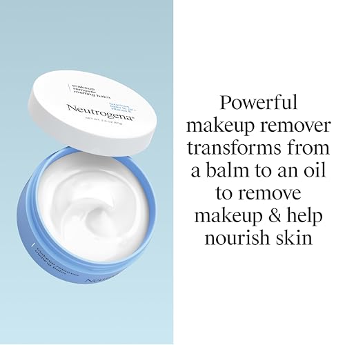 Neutrogena Makeup Remover Melting Balm with Vitamin E, Nourishing and Gentle on Skin, Works on Lips, Face, and Eyes, Solid to Oil for Quick Removal, Fragrance-Free, Travel-Friendly, 2 oz