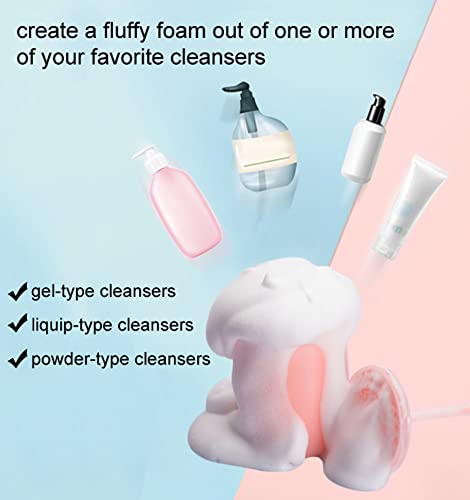 KOVCOAP 0.5oz Pink & White Foam Maker for Face Wash - 2 Pack, Marshmallow Skin Care Tool