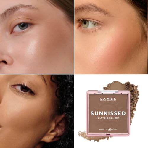 Lamel Sunkissed Matte Bronzer Powder - Warm Brown, Vegan & Cruelty-Free