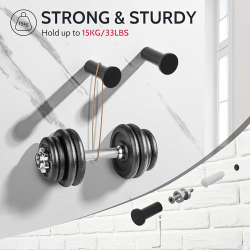 SAYAYO Black Coat Hooks - Modern Stainless Steel Towel Hooks, 4 PCS