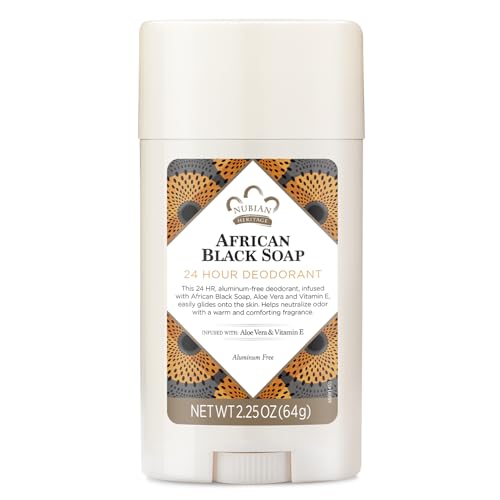 Nubian Heritage African Black Soap 24 Hour Natural Deodorant - 2.25 Oz (Pack of 1)