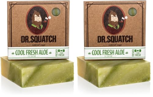 Dr. Squatch Aloe Bar Soap for Men, 5 oz (Pack of 2) - Cool Fresh Scent