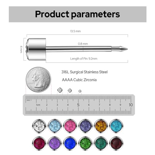 SugarTang White Ear Piercing Kit with 316L Stainless Steel Studs