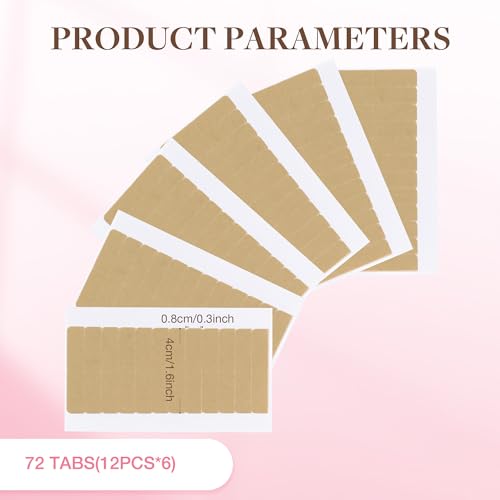 GOO GOO Double-Sided Adhesive Tape for Hair Extensions, 72 Pcs - 1.6 x 0.3 Inch