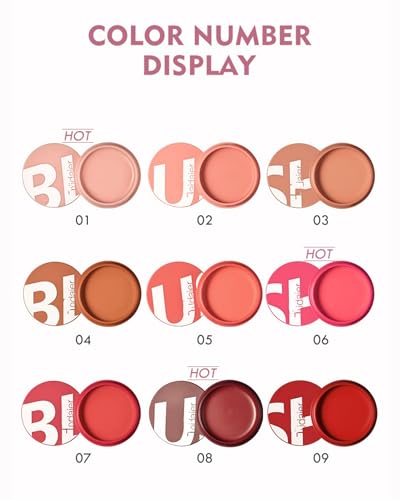 MAEPEOR Cream Blush 9 Color Set Color 01 — Buildable, Long-Lasting Powder Blush