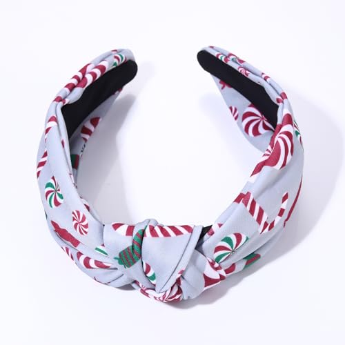 Vokone Christmas Candy Cane Headbands for Women - Holiday Knot Hair Accessories, Festive Gift for Teen Girls