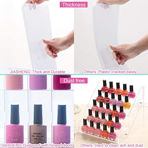 Clear Nail Polish Organizer Case - 48 Bottle Storage with Adjustable Dividers