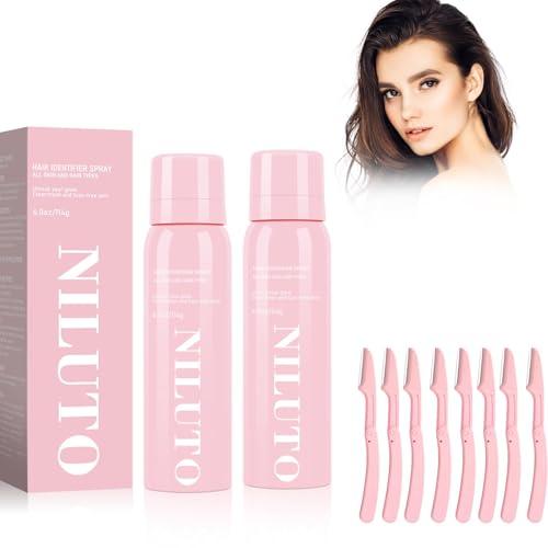 NILUTO Hair Identifier Spray for Dermaplaning & Face Shaving - 2 Pack