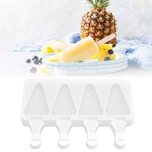 Silicone Ice Cream Mold Set - Homemade Popsicle Maker (4 Triangle)
