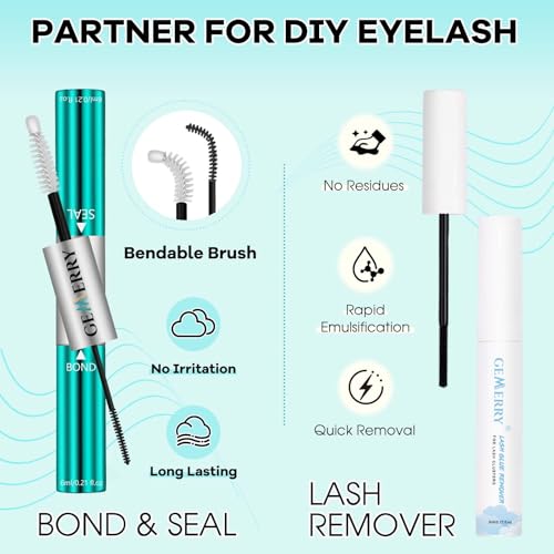 GEMERRY DIY Lash Extension Kit with Bond, Seal, Remover, and Applicators