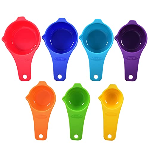 Measuring Cups and Spoons Set of 15 - Assorted Colors, Dishwasher Safe