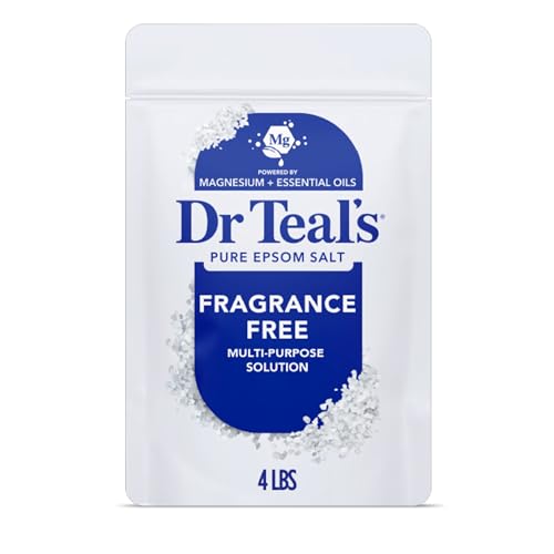 Dr Teal's Fragrance-Free Epsom Salt 4 lbs - Soothing Muscle Soak, Pack of 1