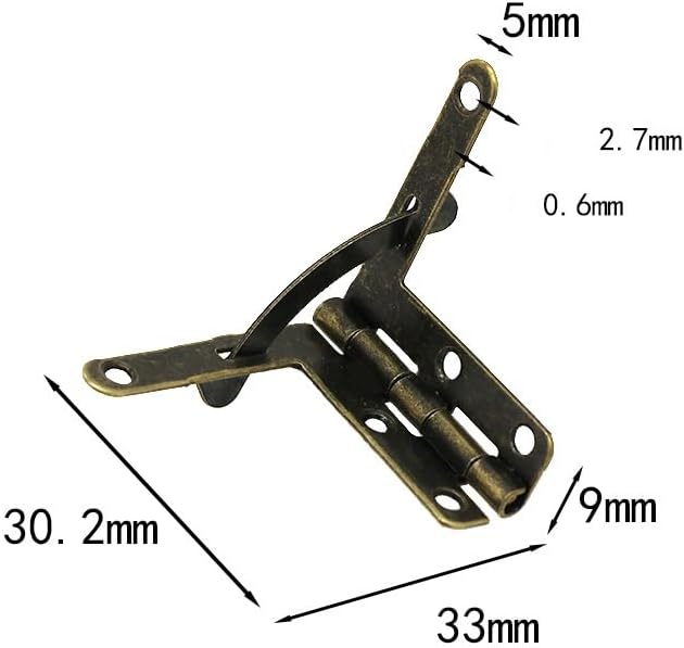 Wooden Box Supports - 12pcs 90° Hinge for Small Jewelry Box | 30x33mm