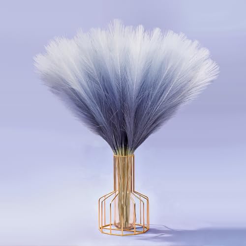 Navy Blue Pampas Grass Decor - 50 Pcs 21.6 inch Faux Arrangement