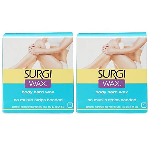 Surgi-Wax Microwave Hard Wax for Hair Removal, 4oz (2-Pack)