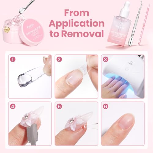 Beetles Solid Nail Glue Gel & Remover Kit for Nail Tips - HEMA-Free