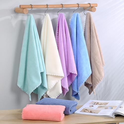 Borsicge Microfiber Washcloths 5-Pack, Ultra-Soft & Quick-Drying