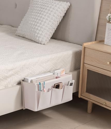 Bedside Caddy Organizer with 4 Pockets - Adjustable Storage for Beds & Sofas