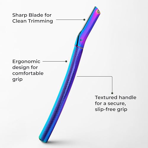Eyebrow Razor, Face Razors for Women&Men, Eyebrow Trimmer Shaper with Precision Cover, Facial Shaver with 6 Blades (Rainbow)