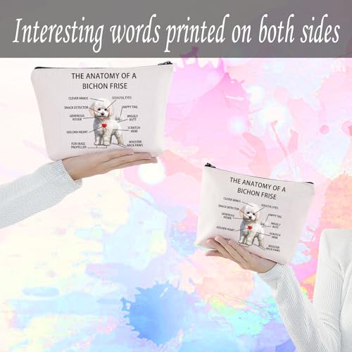 Bichon Frise Cosmetic Bag - Clever Minds Travel Toiletry Pouch