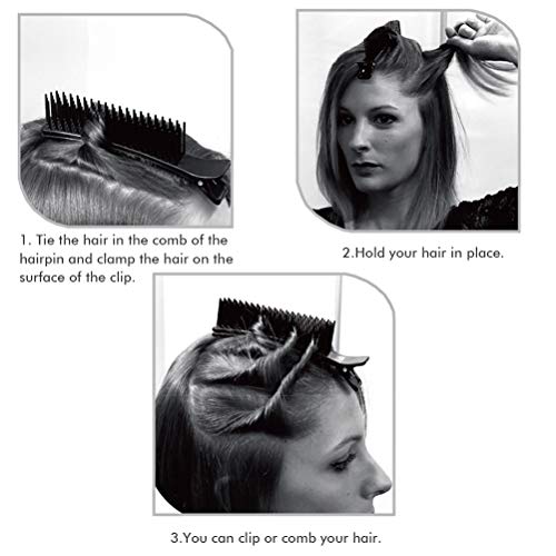 GOTOTOP 2PCS Black Hair Clip Comb Set Multifunctional Salon Styling Tool