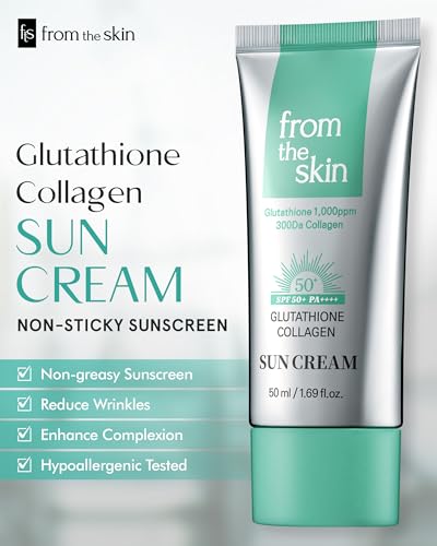 FROM THE SKIN Glutathione Collagen Sun Cream SPF 50+ PA++++, 1.69oz