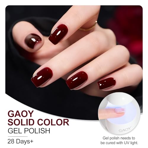 GAOY Dark Red Gel Nail Polish - 16ml Long-Lasting UV Cure