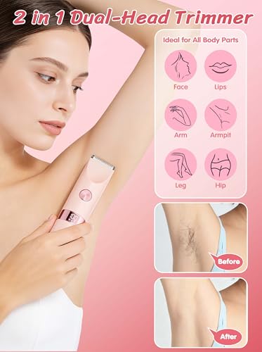 YTSC FF 2-in-1 Electric Bikini Trimmer for Women, IPX7 Waterproof Shaver