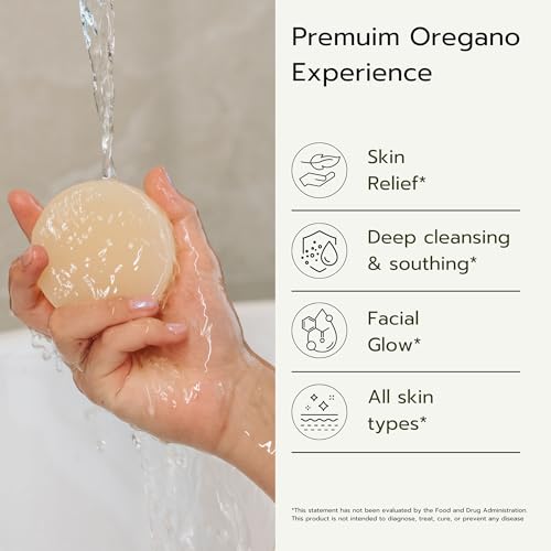 AROMAVITA Oregano & Argan Facial Soap Bar - 4oz Natural Daily Cleansing