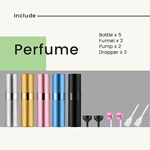 IRON BILL Matte Black Travel Perfume Atomizer Set 8ml Refillable Spray Bottles for Men & Women