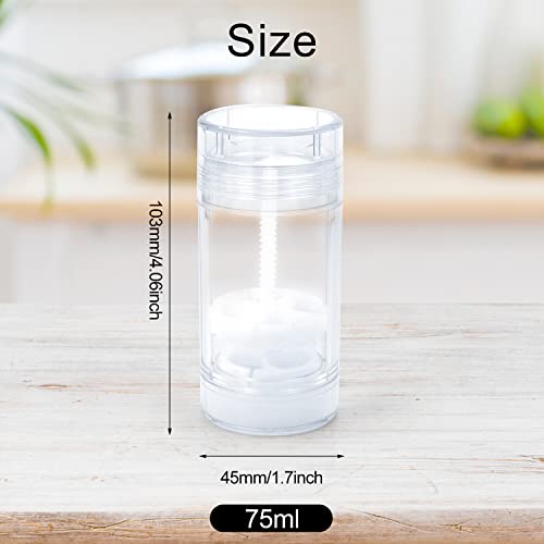8-Pack Refillable Deodorant Containers 75ml Travel Size Twist-Up Lip Balm Tubes