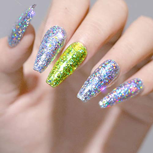 Sethexy 12-Color Holographic Glitter Powder for Nail Art (A)