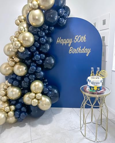 Navy Blue & Gold Balloon Arch Garland Kit - 153pcs for Parties