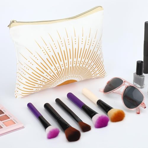 Pinkunn 6 Pack Boho Makeup Bags - Canvas Cosmetic Pouches