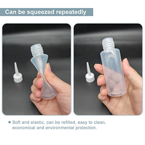 6 PCS 50ml Squeeze Applicator Bottles - Easy Fill, Fine Tip